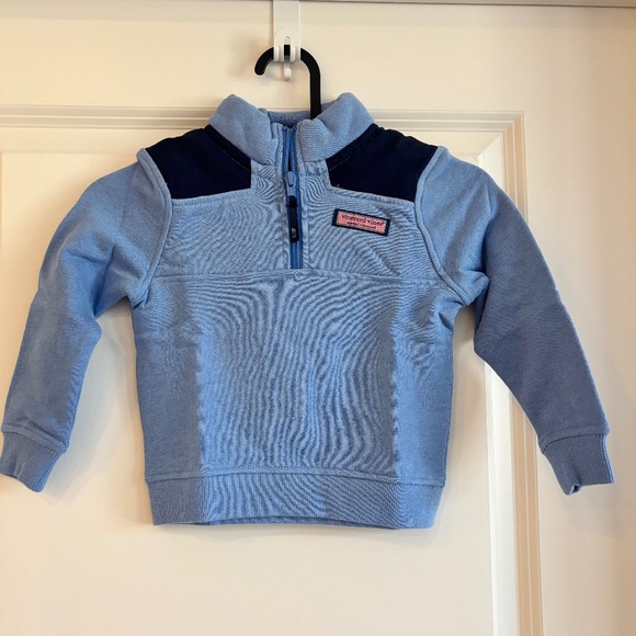 Vineyard Vines Boy's Pullover Sweatshirt Quarter 1/4 Zip Size 2T Blue NWOT - Picture 1 of 9